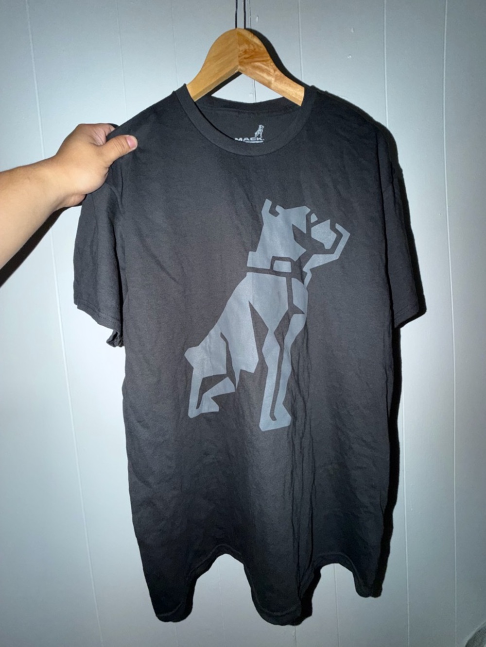 Unbranded Black Dog Graphic Tee - Gray Dog Silhouette